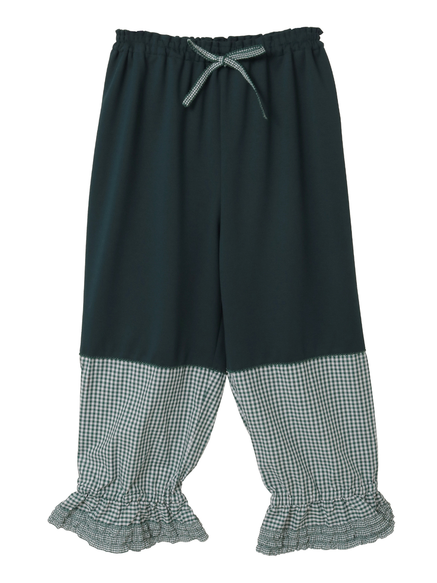 裾ギンガムチェック使いドロワーズ 詳細画像 グリーン 1