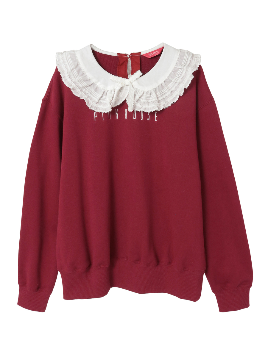 ローン衿付きロゴトレーナー 詳細画像 ラベンダー 1