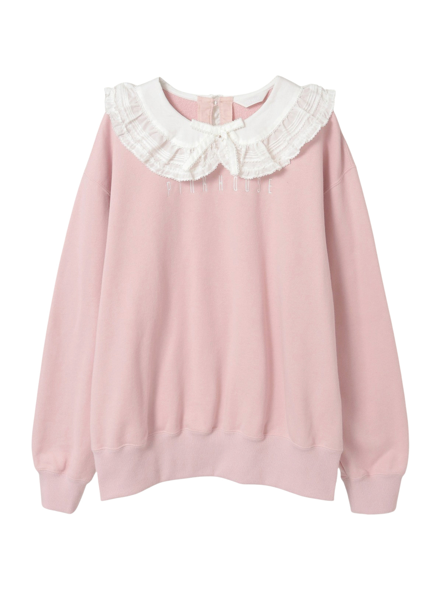 ローン衿付きロゴトレーナー 詳細画像 ピンク 1