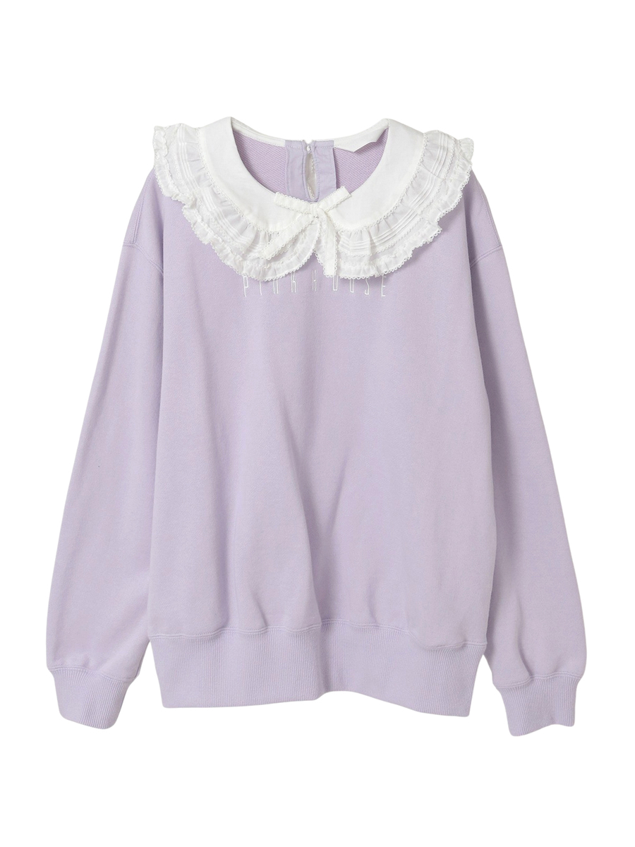 ローン衿付きロゴトレーナー 詳細画像 ラベンダー 1