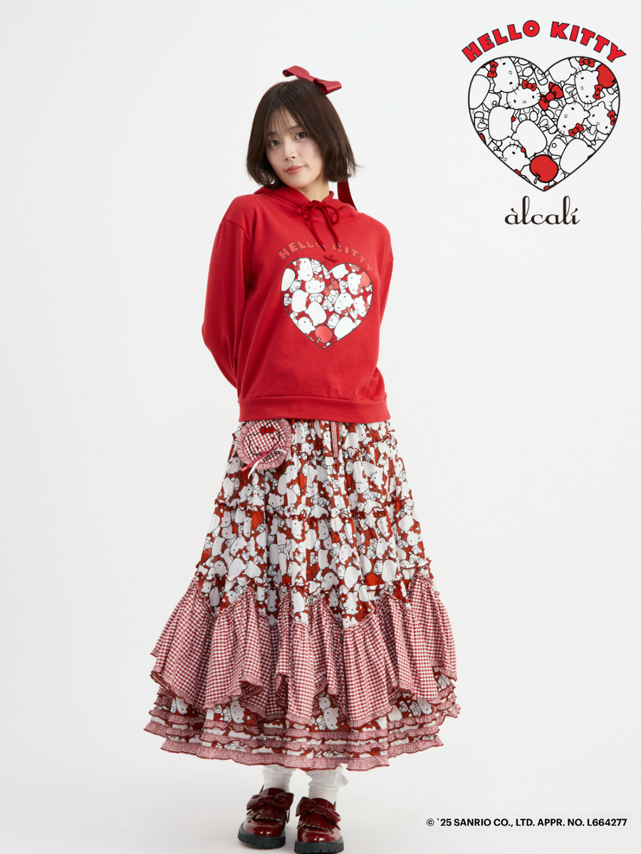 【alcali x HELLO KITTY】コラボレーションパーカー 詳細画像 レッド 1