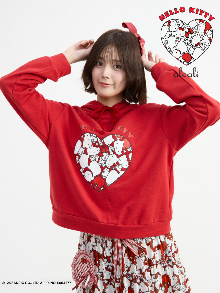 【alcali x HELLO KITTY】コラボレーションパーカー 詳細画像 レッド 2