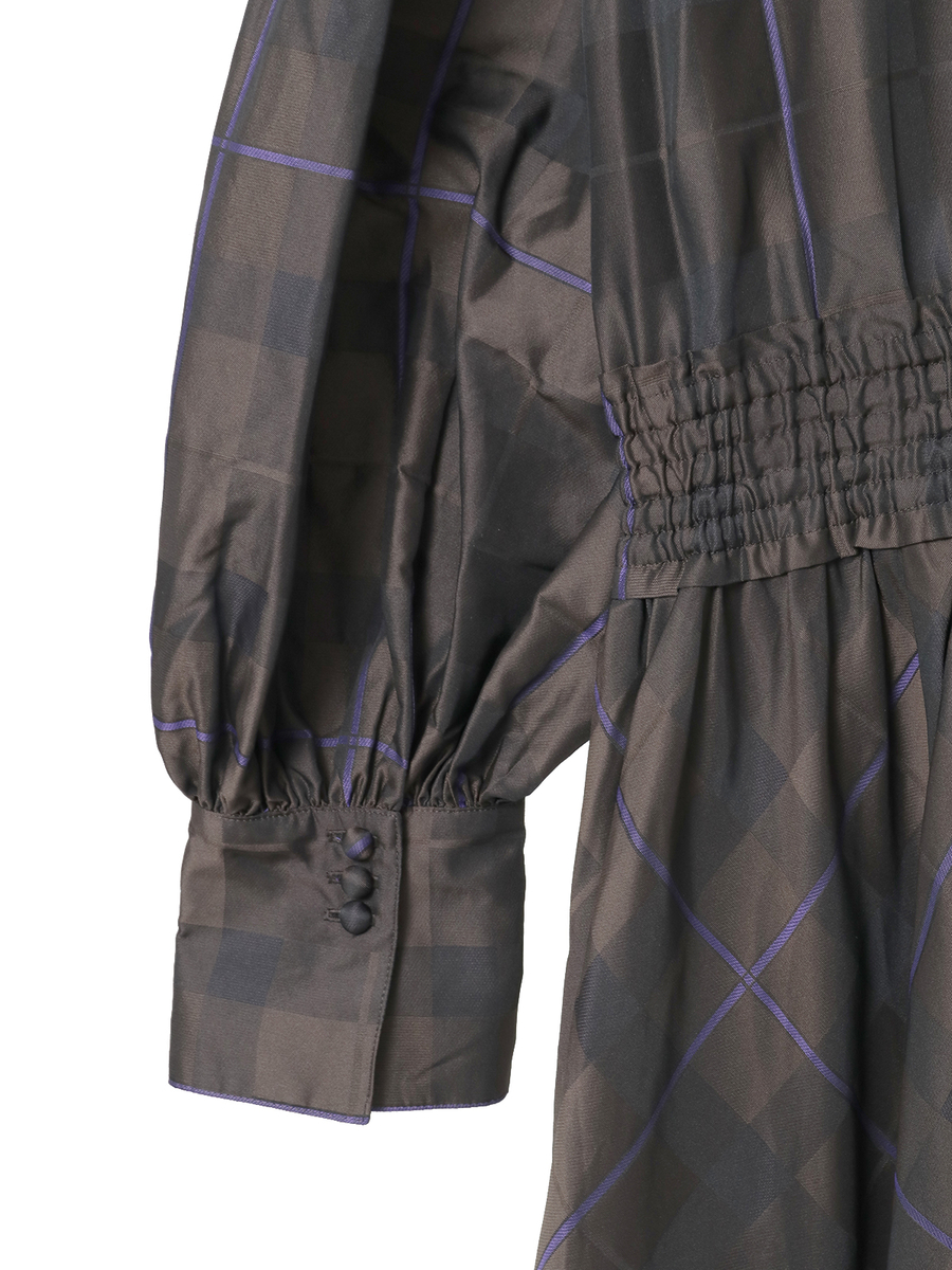 タフタタータンチェックワンピース 詳細画像 ブラウン 5