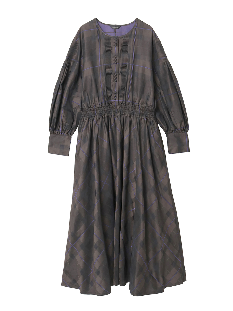 タフタタータンチェックワンピース 詳細画像 ブラウン 8