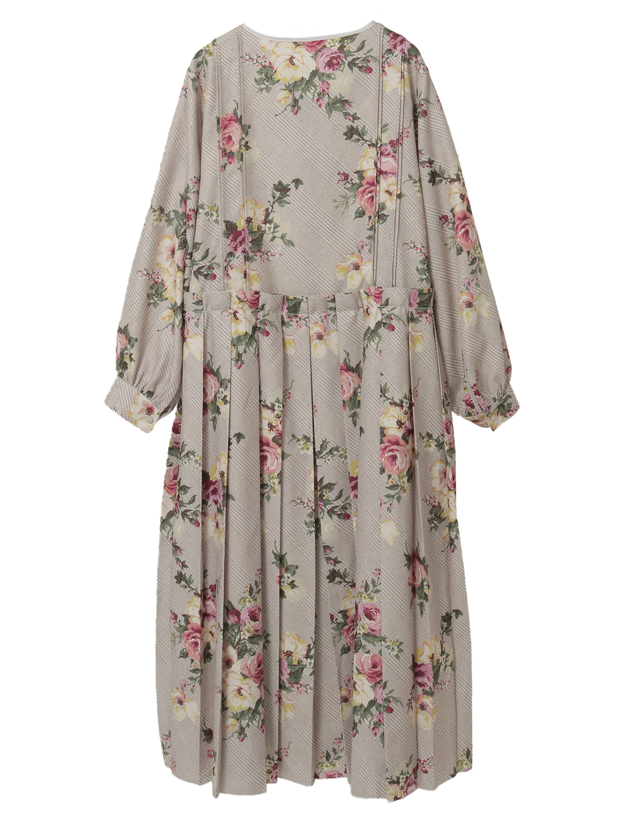 チェックブーケpt.ワンピース 詳細画像 ベージュ 2