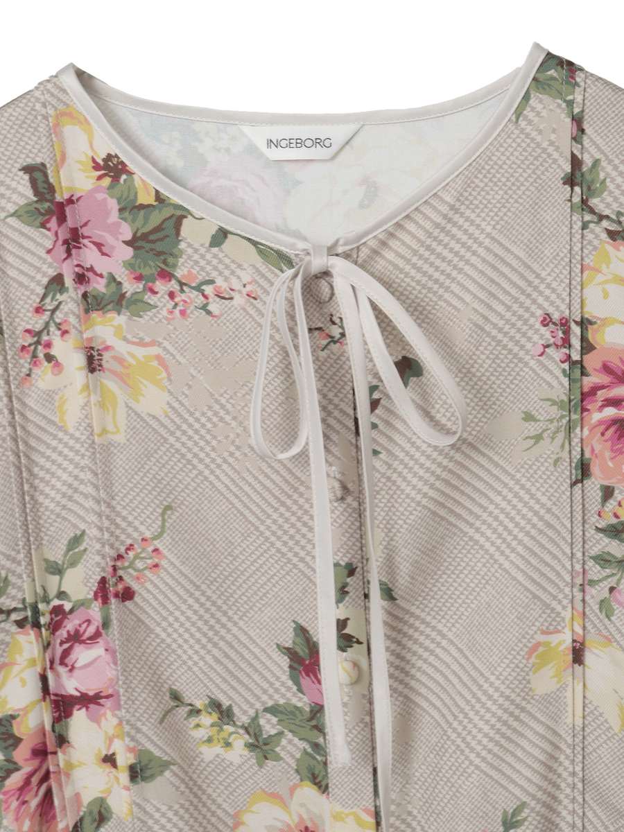 チェックブーケpt.ワンピース 詳細画像 ベージュ 3