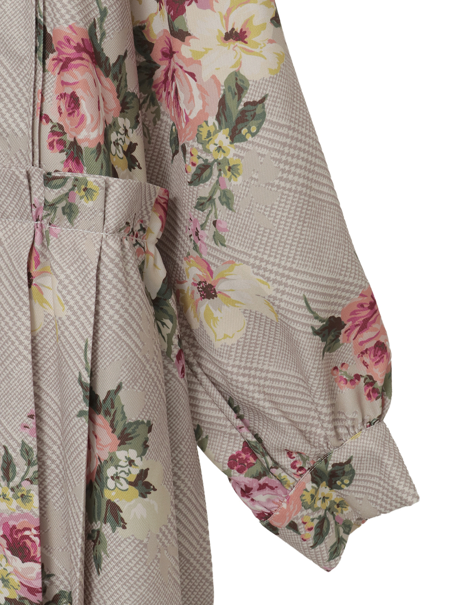 チェックブーケpt.ワンピース 詳細画像 ベージュ 4