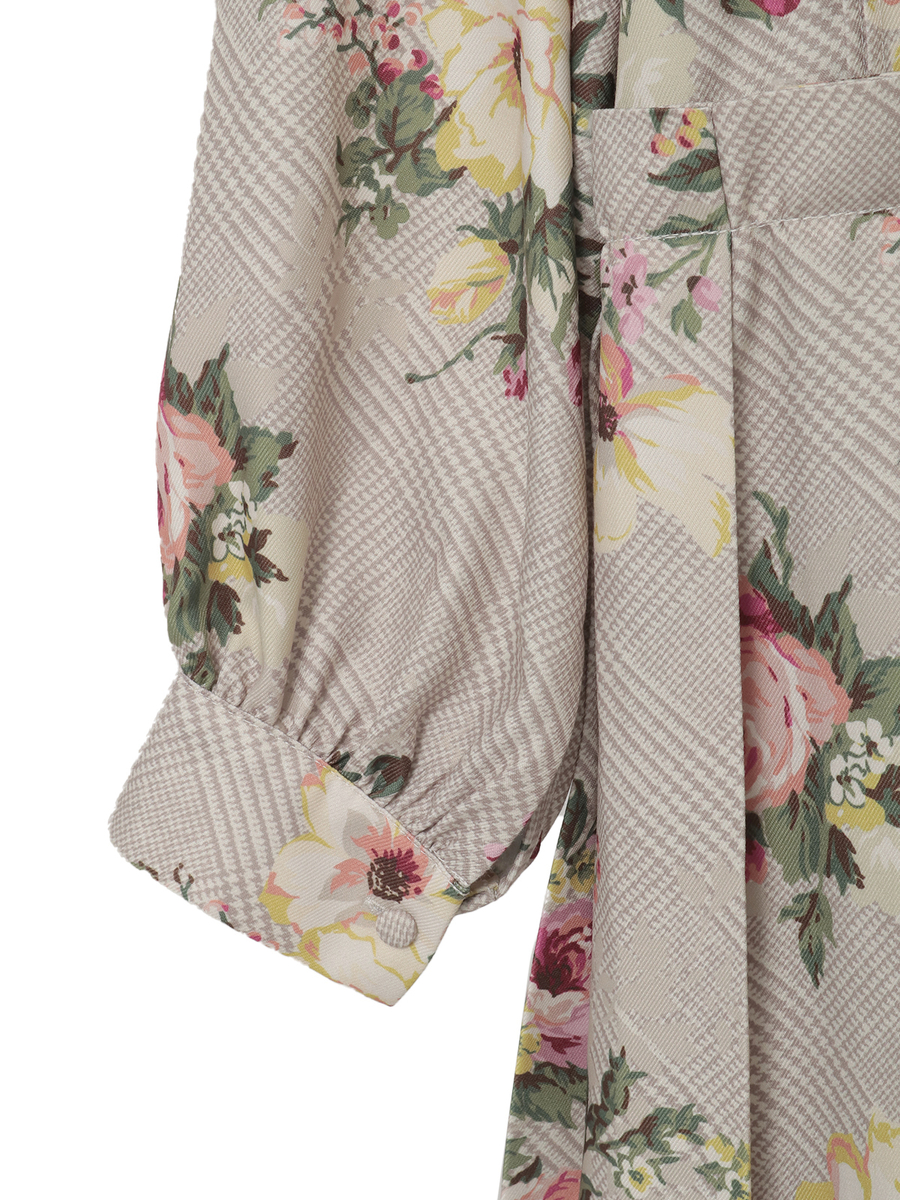 チェックブーケpt.ワンピース 詳細画像 ベージュ 5