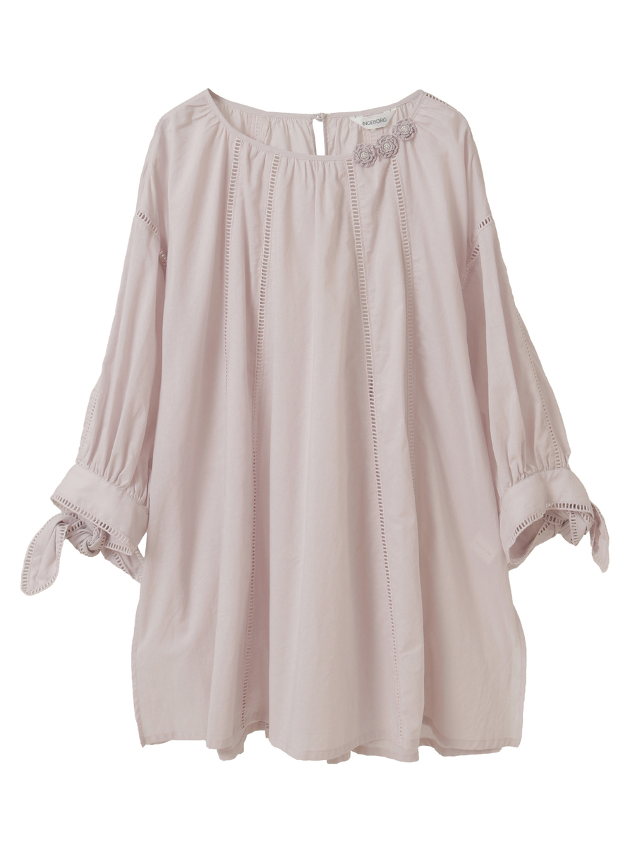 コットンローンレース使いチュニック 詳細画像 シロ 1