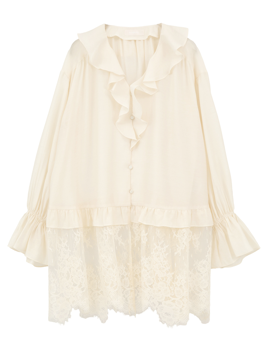 レースコンビシアーチュニック 詳細画像 シロ 1