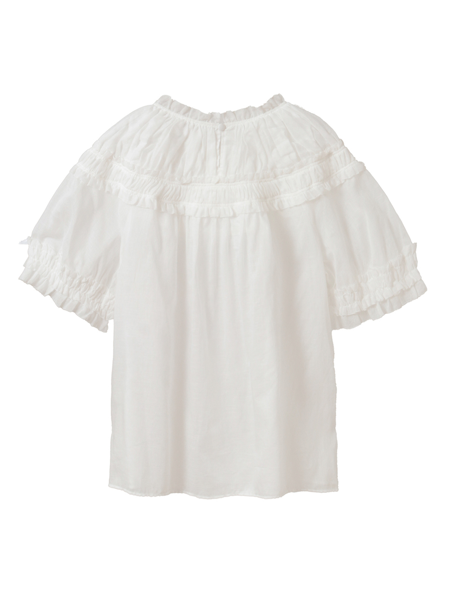 綿麻スラブローンシャーリングブラウス 詳細画像 ネイビー 2