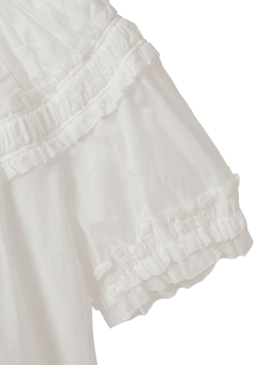 綿麻スラブローンシャーリングブラウス 詳細画像 ネイビー 6