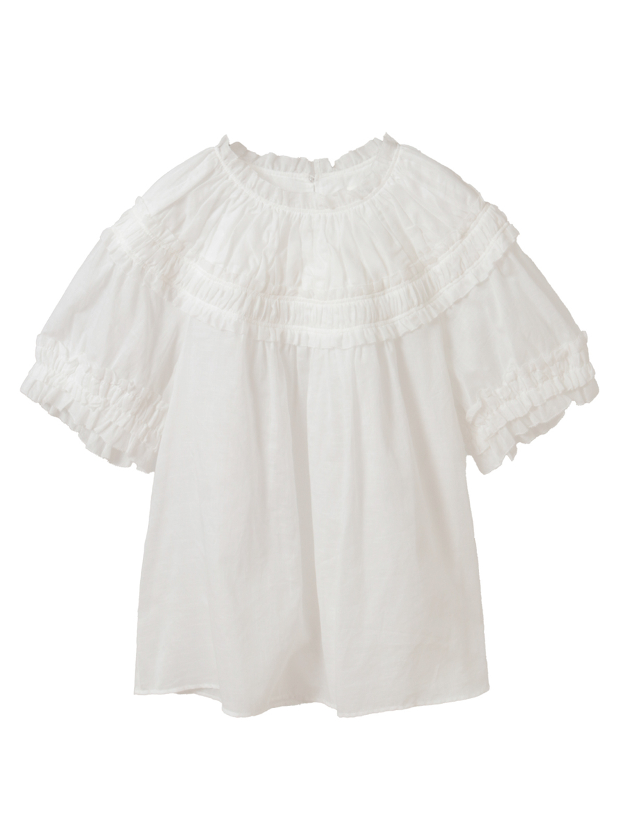 綿麻スラブローンシャーリングブラウス 詳細画像 オフ 1