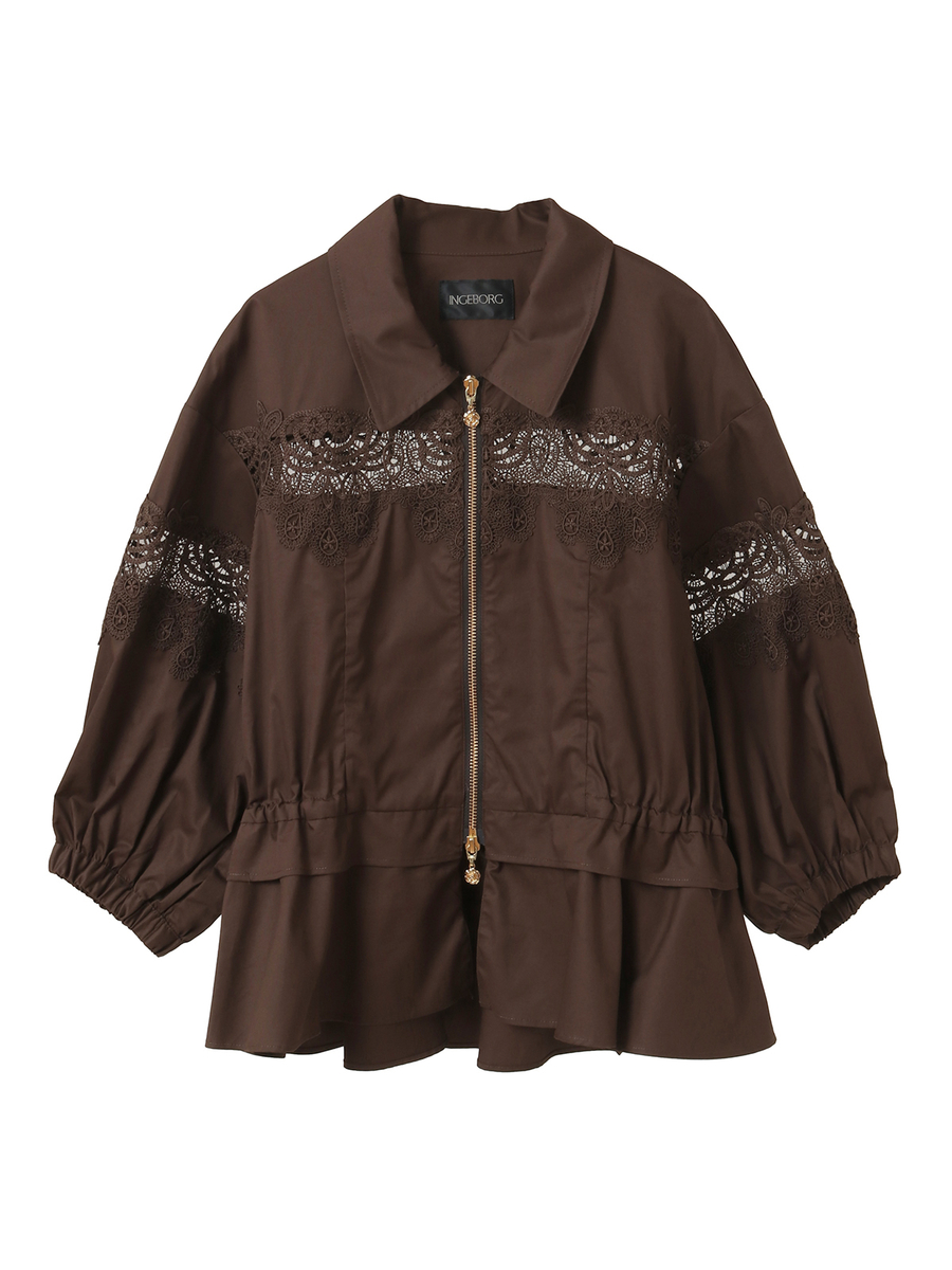 レース使いジャケットブラウス 詳細画像 クロ 1