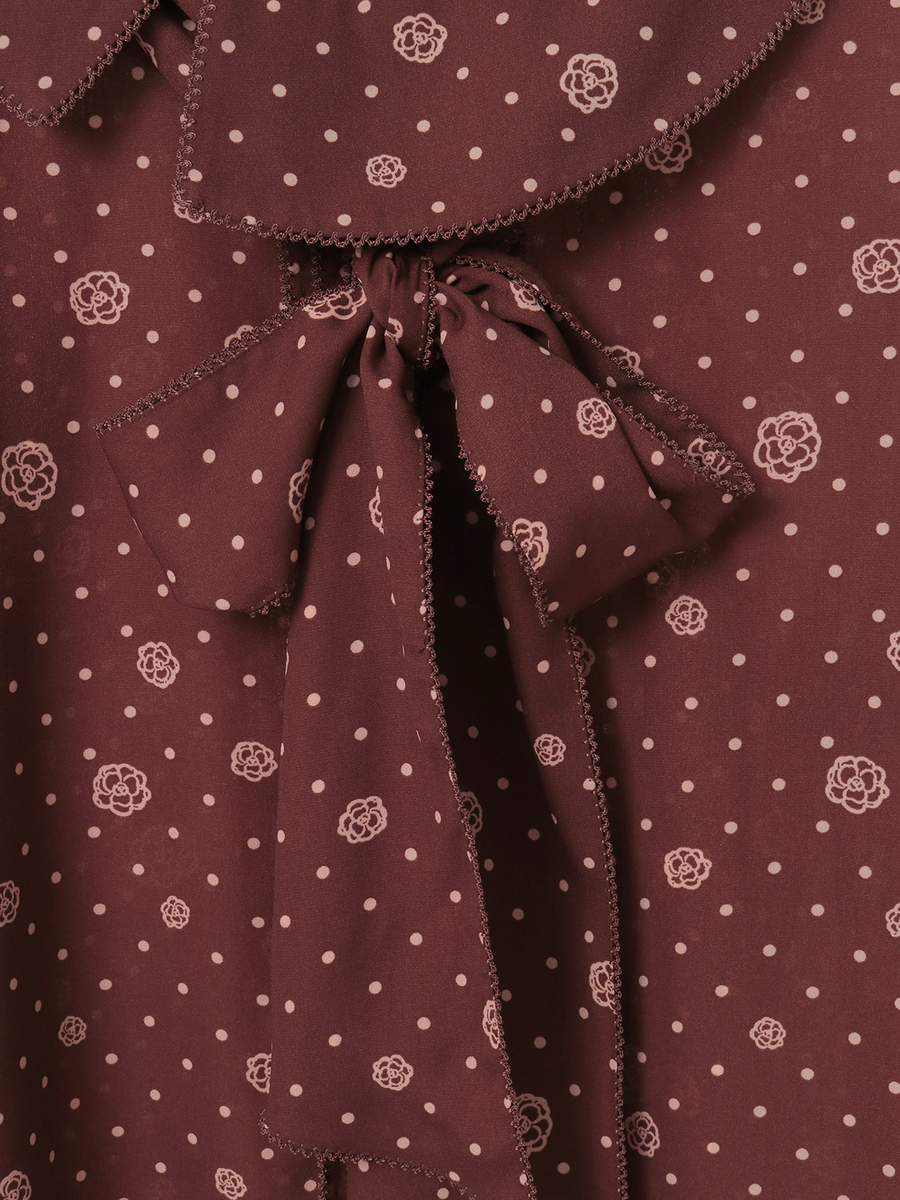 カメリアドットpt.リボンブラウス 詳細画像 ブラウン 7