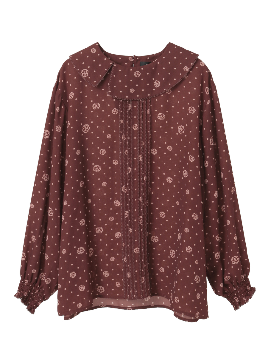 カメリアドットpt.リボンブラウス 詳細画像 ブラウン 8