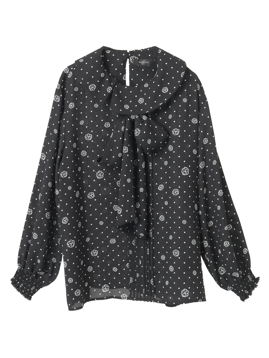 カメリアドットpt.リボンブラウス 詳細画像 クロ 1