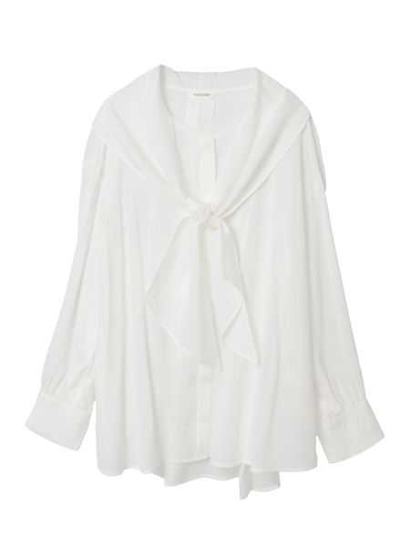 リボンタイブラウス