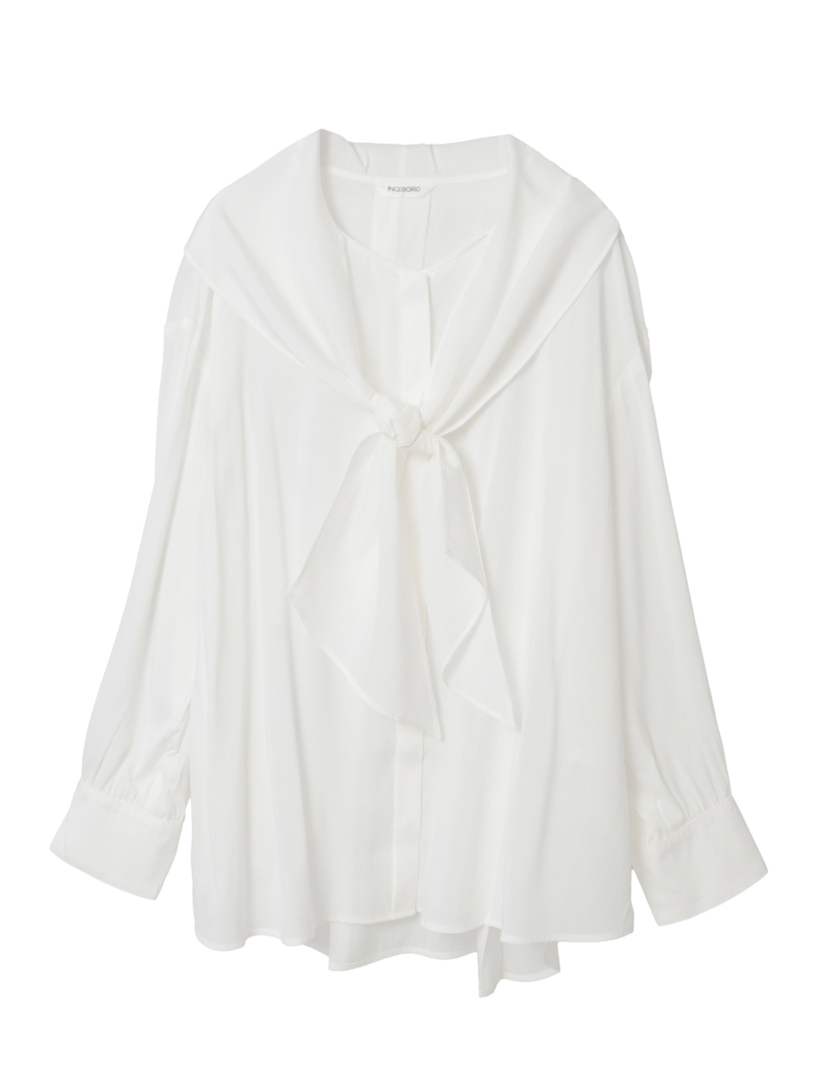 リボンタイブラウス 詳細画像 オフ 1