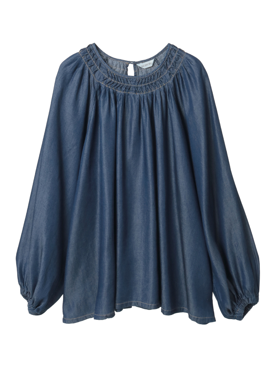 テンセルデニムタックブラウス 詳細画像 インディゴ 1