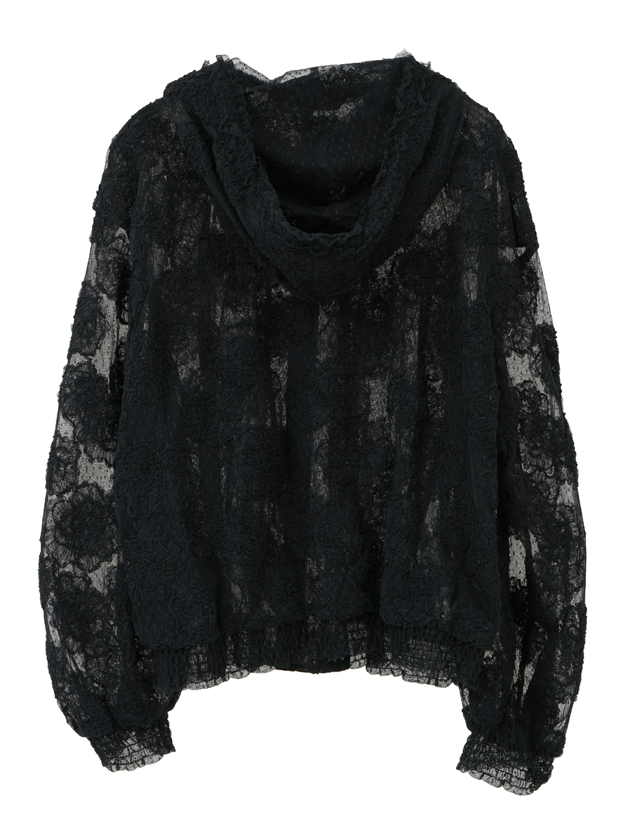 カメリアチュールレースブラウス 詳細画像 クロ 2