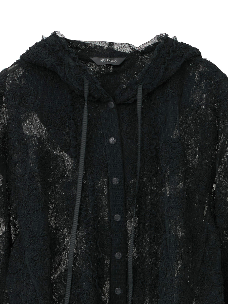 カメリアチュールレースブラウス 詳細画像 クロ 3