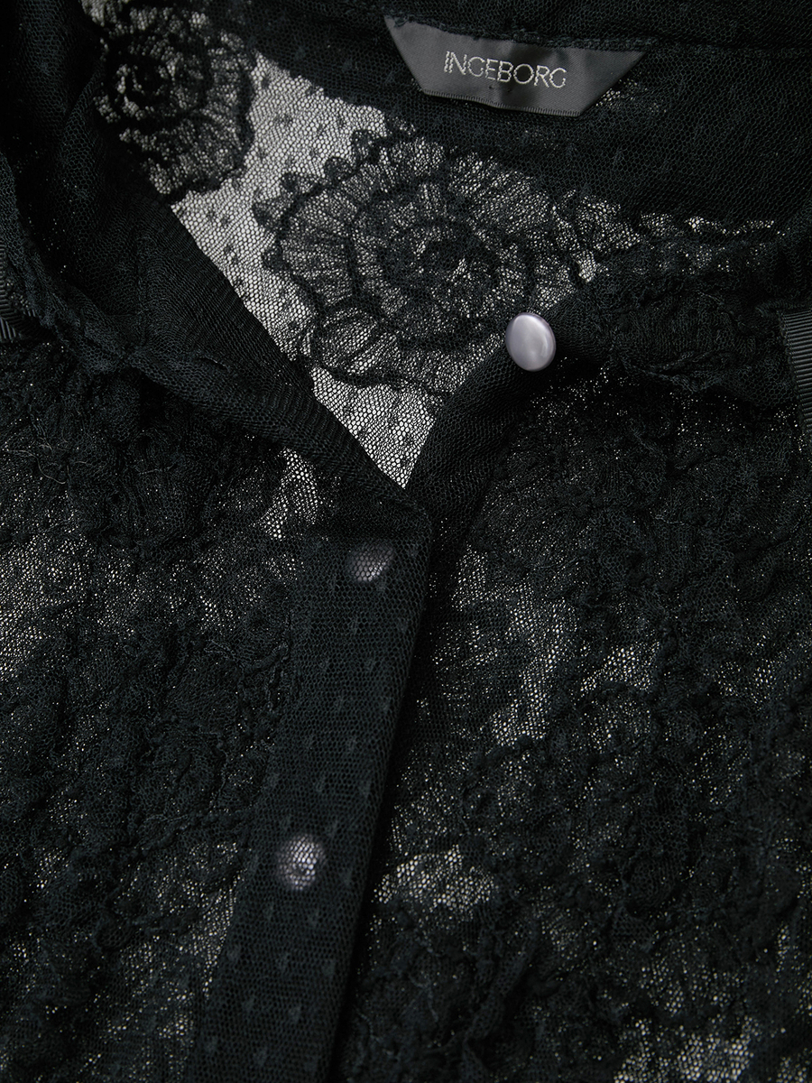 カメリアチュールレースブラウス 詳細画像 クロ 6