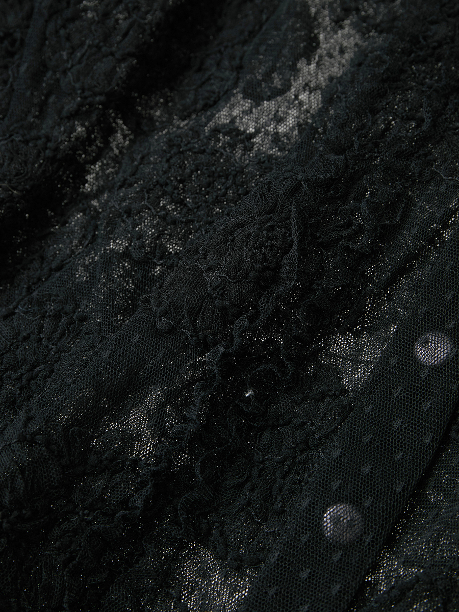 カメリアチュールレースブラウス 詳細画像 クロ 7