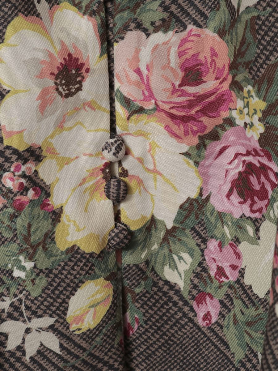 チェックブーケpt.ブラウス 詳細画像 ブラウン 6