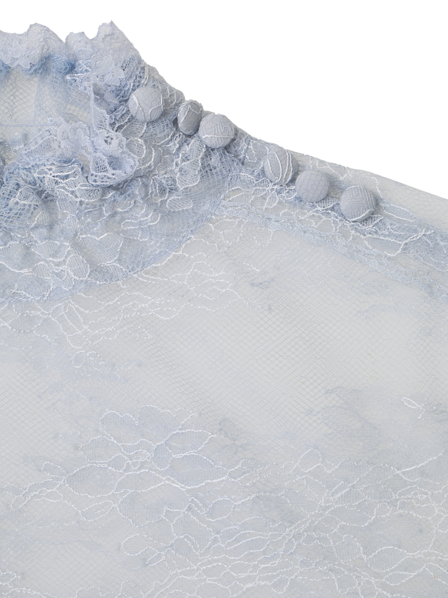 リバーレーススタンドカラーブラウス 詳細画像 クロ 10