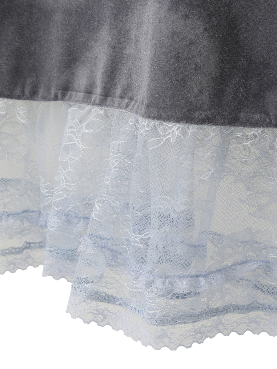 リバーレーススタンドカラーブラウス 詳細画像 クロ 13