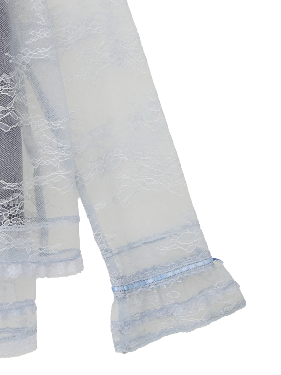 リバーレーススタンドカラーブラウス 詳細画像 クロ 4