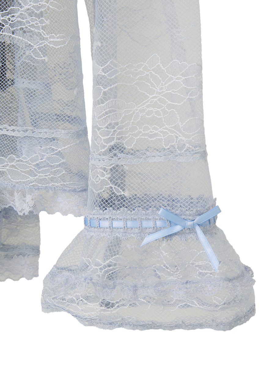 リバーレーススタンドカラーブラウス 詳細画像 クロ 5