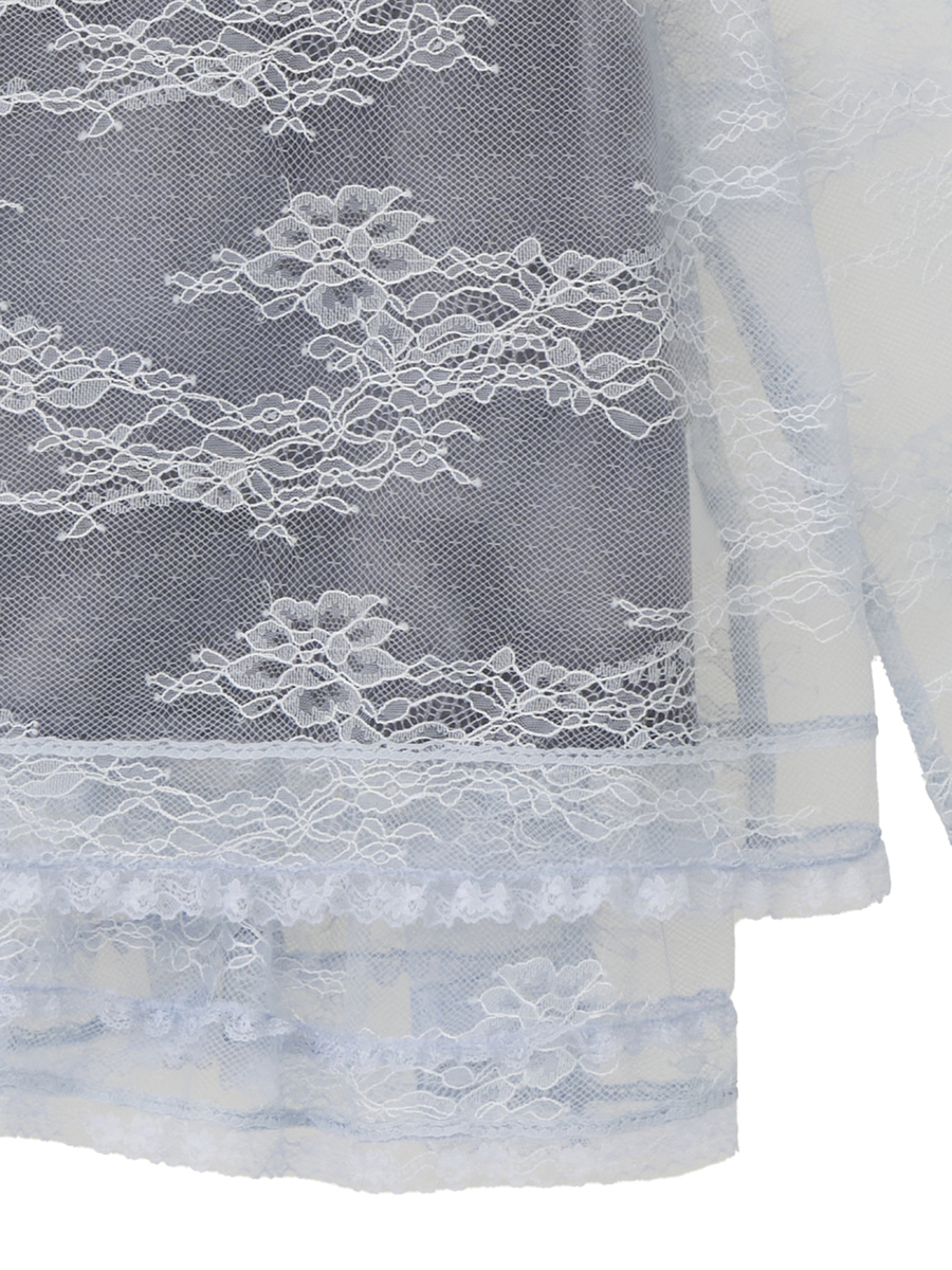 リバーレーススタンドカラーブラウス 詳細画像 クロ 6