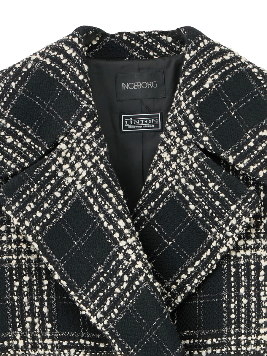 リントンビッグチェックツイードコート 詳細画像 クロ 3