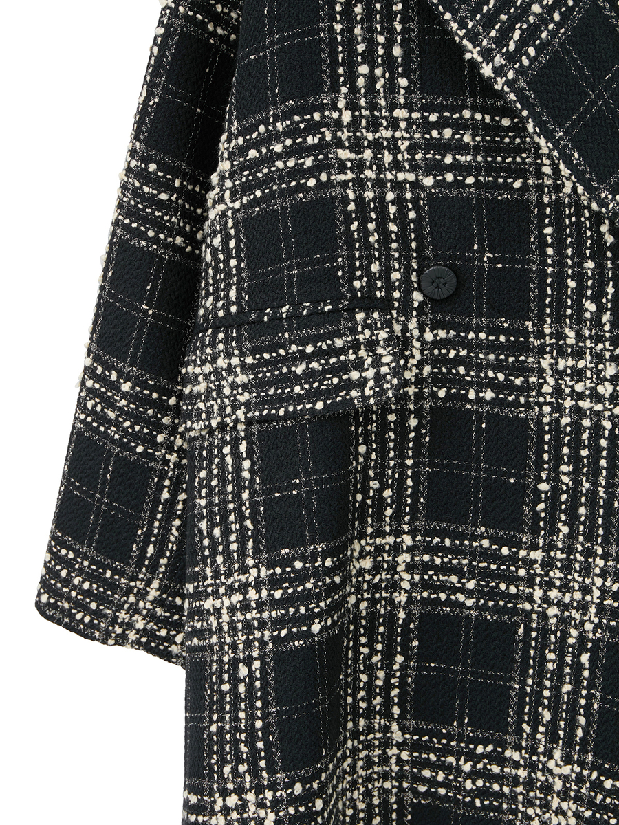 リントンビッグチェックツイードコート 詳細画像 クロ 6