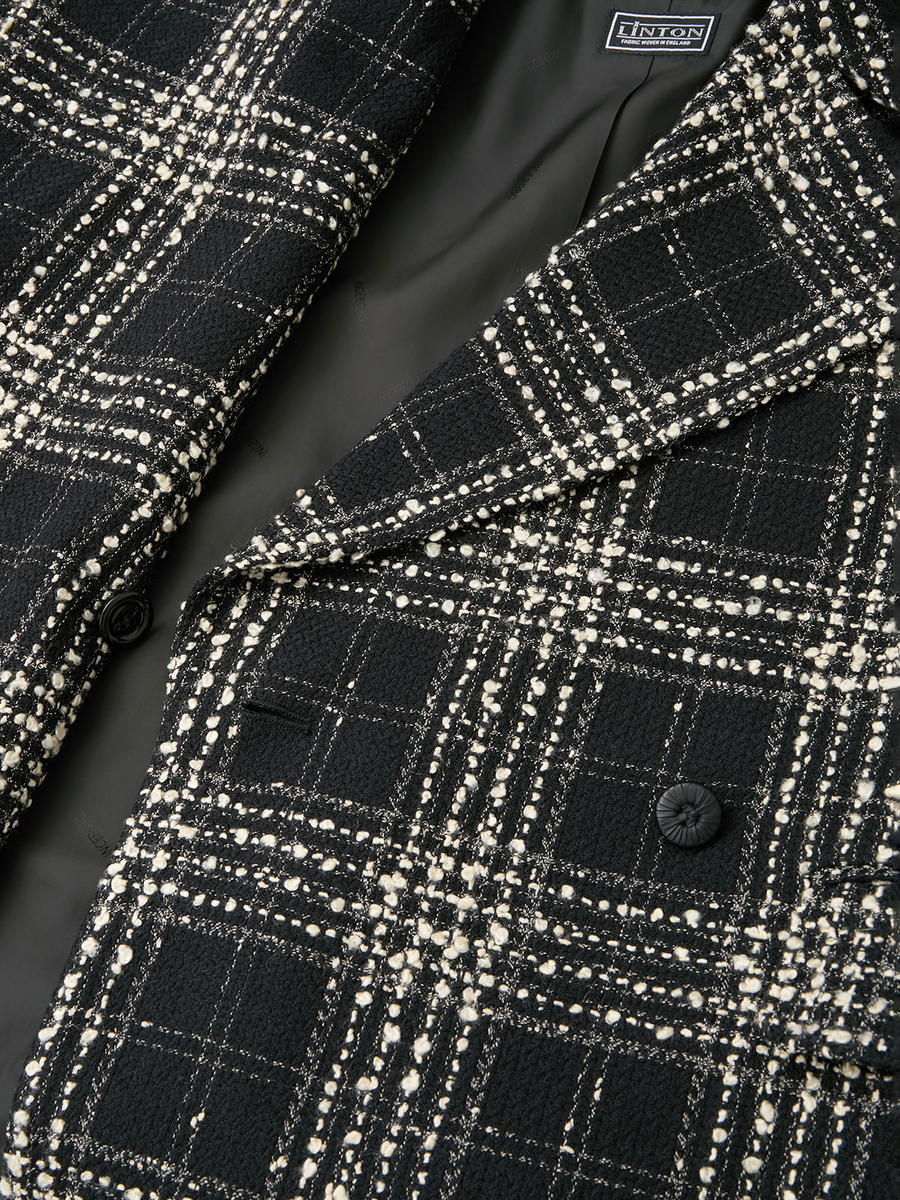 リントンビッグチェックツイードコート 詳細画像 クロ 7