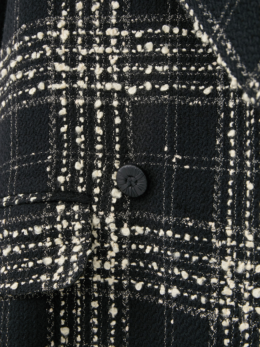 リントンビッグチェックツイードコート 詳細画像 クロ 8