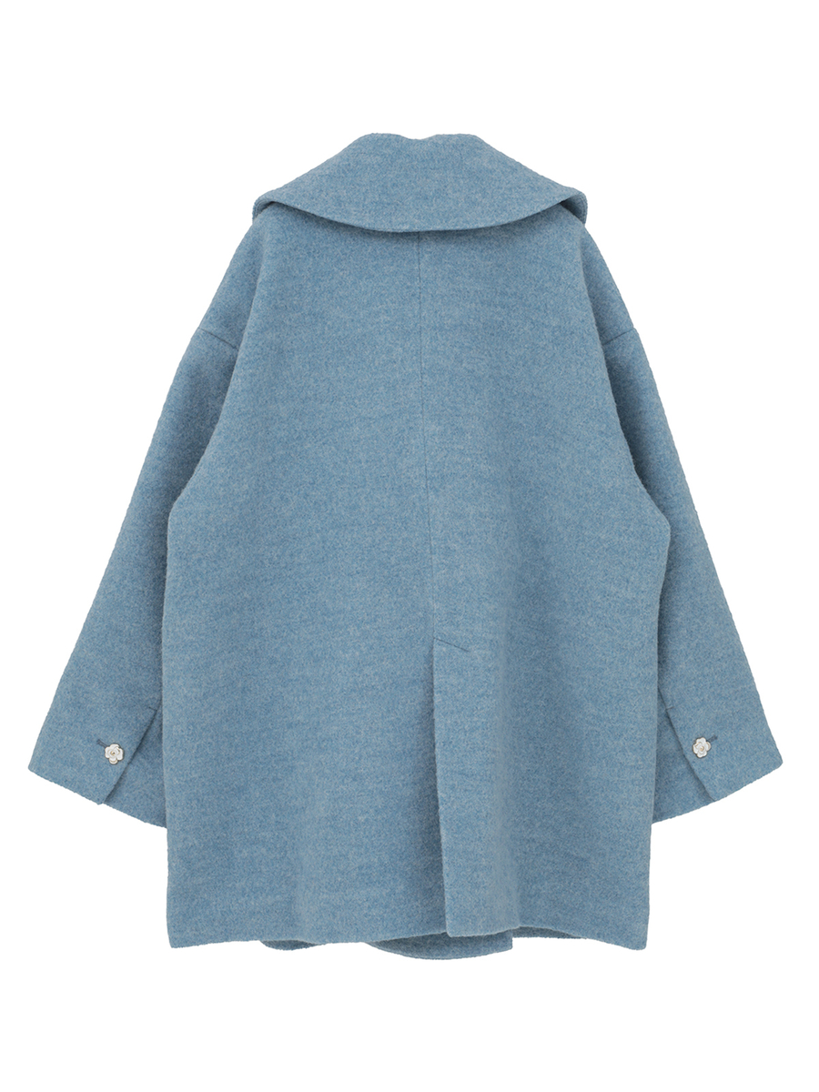 アルパカループビックカラーコート 詳細画像 ピンク 2