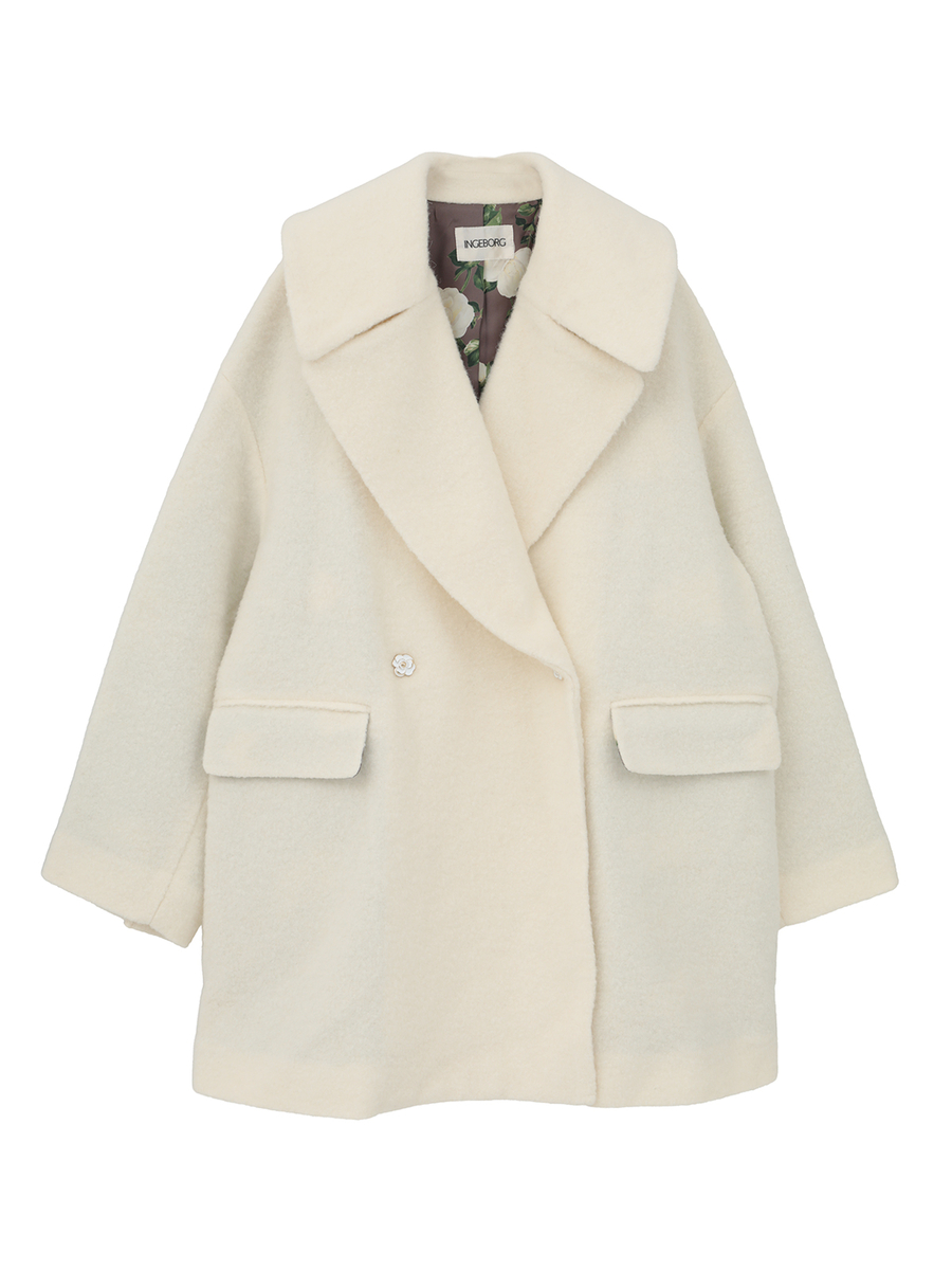 アルパカループビックカラーコート 詳細画像 オフ 1