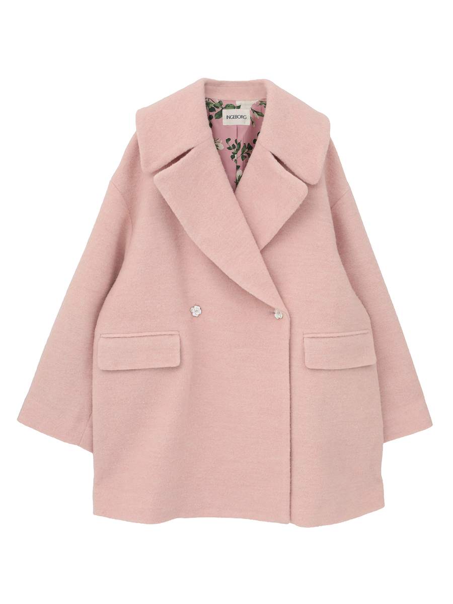 アルパカループビックカラーコート 詳細画像 ピンク 1