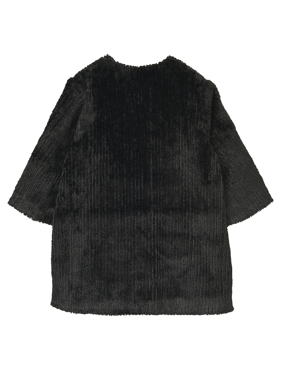 エコファーノーカラーコート 詳細画像 クロ 2