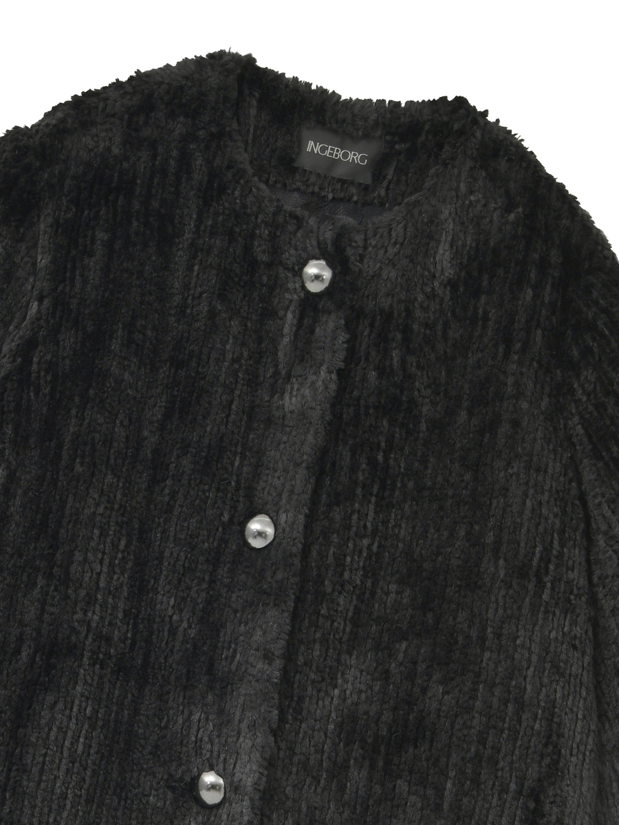 エコファーノーカラーコート 詳細画像 クロ 3