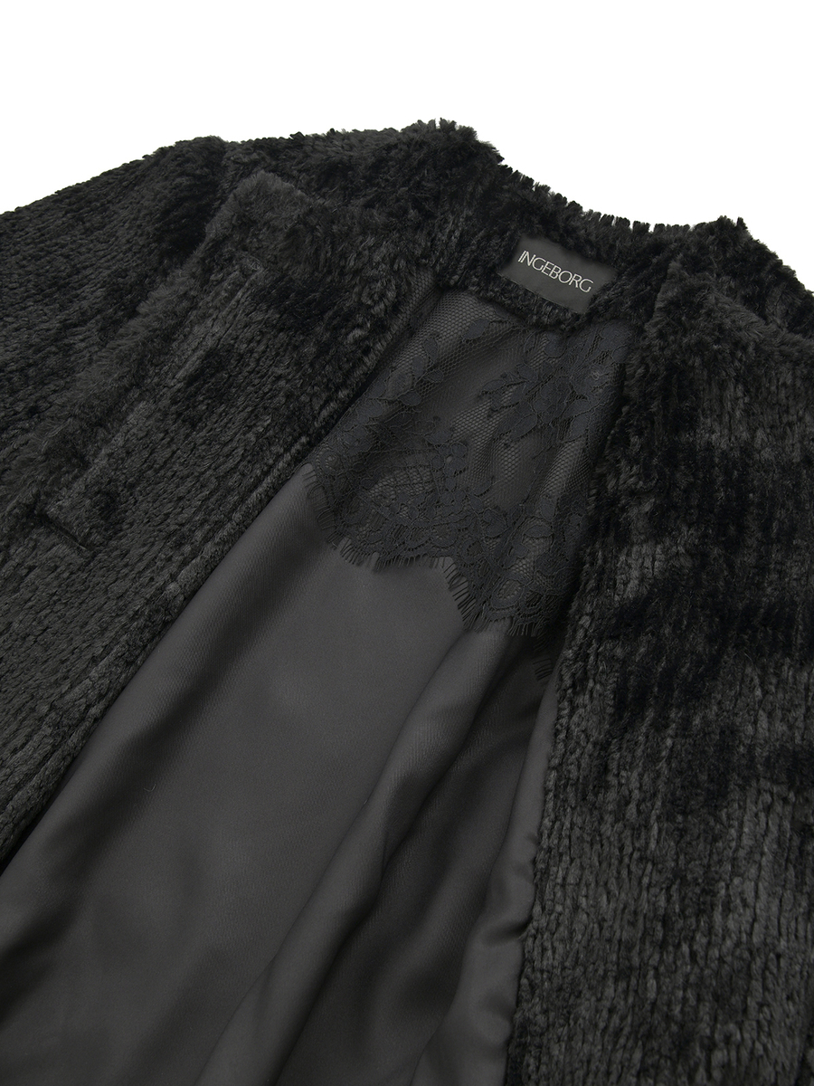 エコファーノーカラーコート 詳細画像 クロ 7