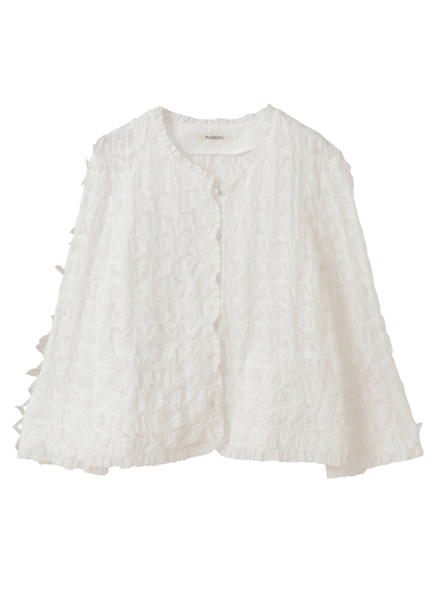 チュールリボン刺繍ジャケット 詳細画像 オフ 1