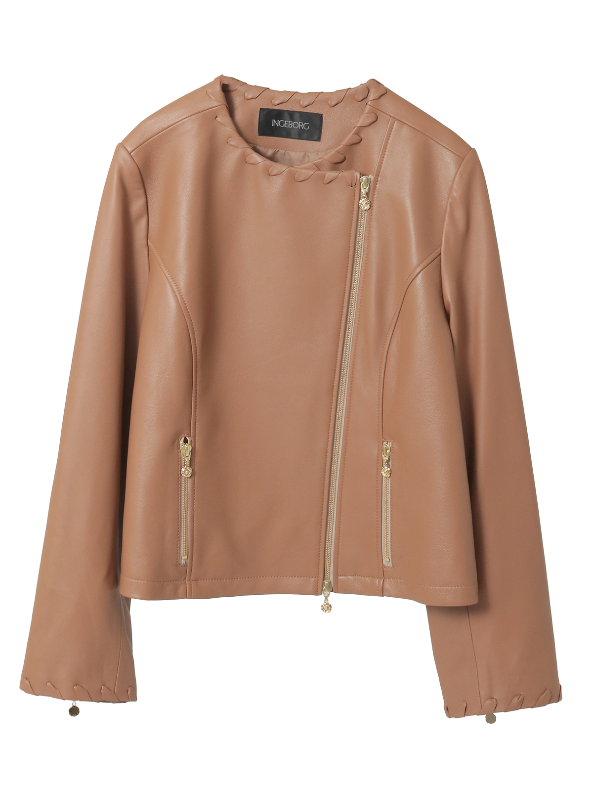 自由区　ノーカラー　ラムレザー ジャケット 23区｜ラムレザー ノーカラージャケット | Rakuten Fashion(楽天