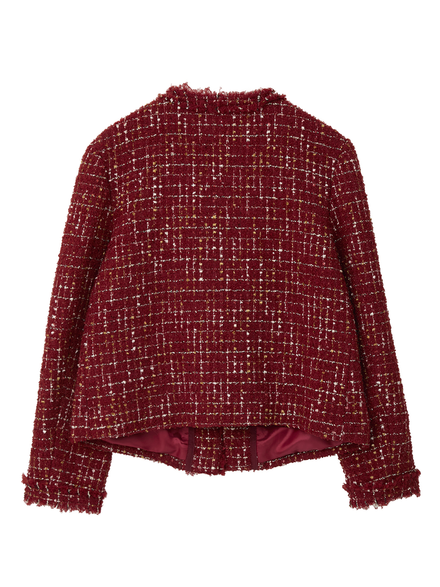 カナーレツイードノーカラージャケット 詳細画像 クロ 2