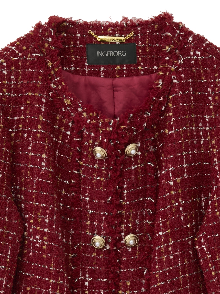 カナーレツイードノーカラージャケット 詳細画像 クロ 3