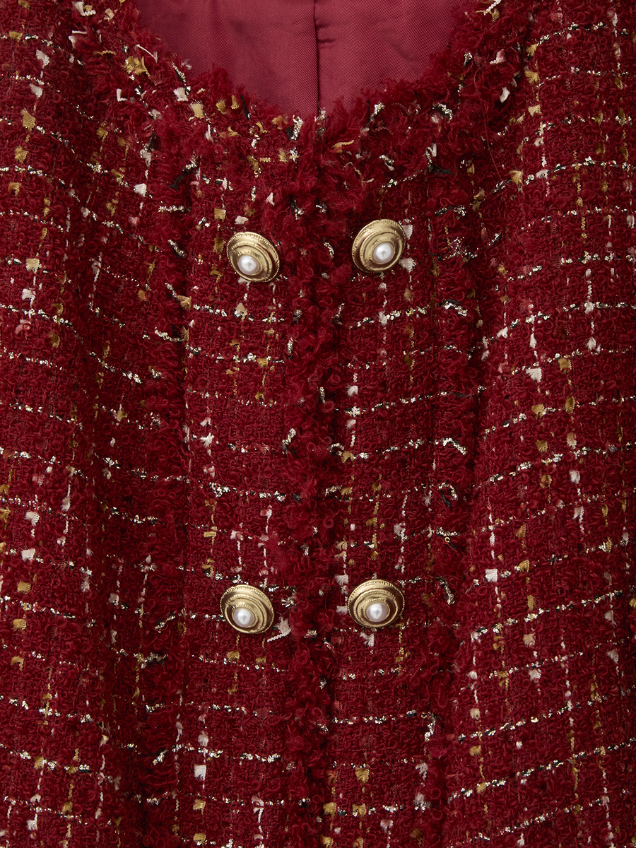 カナーレツイードノーカラージャケット 詳細画像 クロ 6