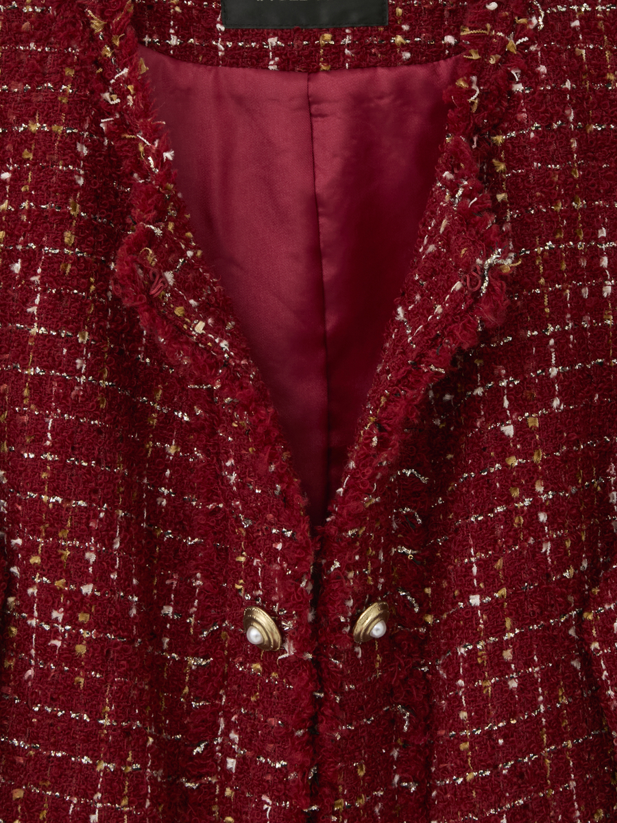 カナーレツイードノーカラージャケット 詳細画像 クロ 7